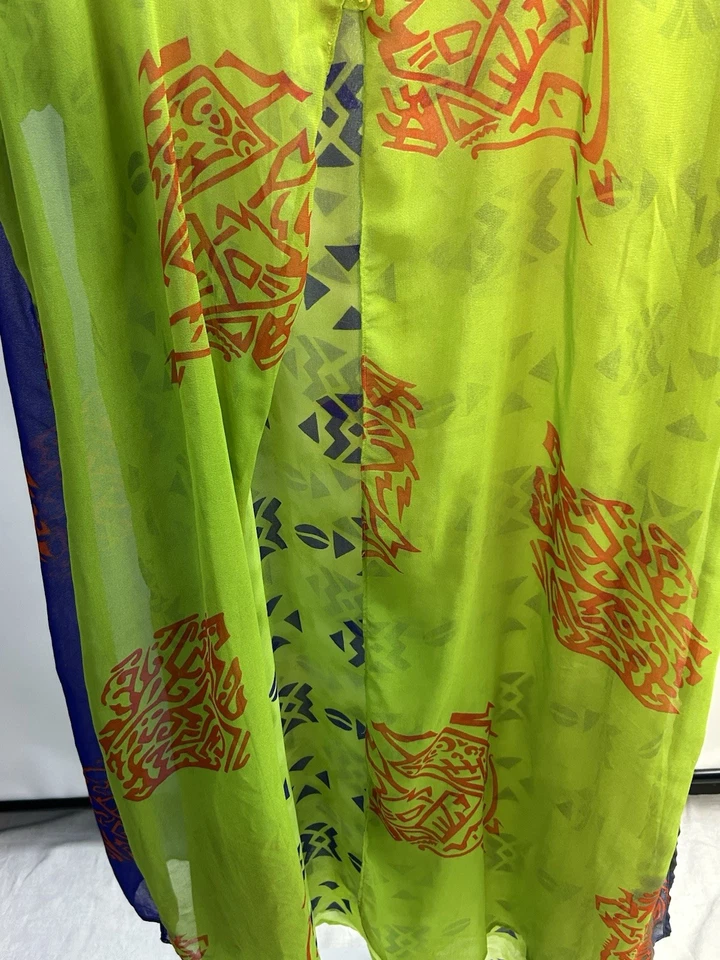Vestido de manga corta verde sin arrugas Kirpa para mujer, talla 3X. 1U Foto 3 de 4