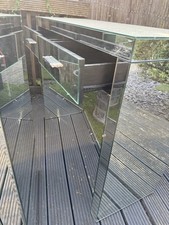 Mirrored Glass Dressing Table 1 Drawer Free Standing Silver 100x45x80cm