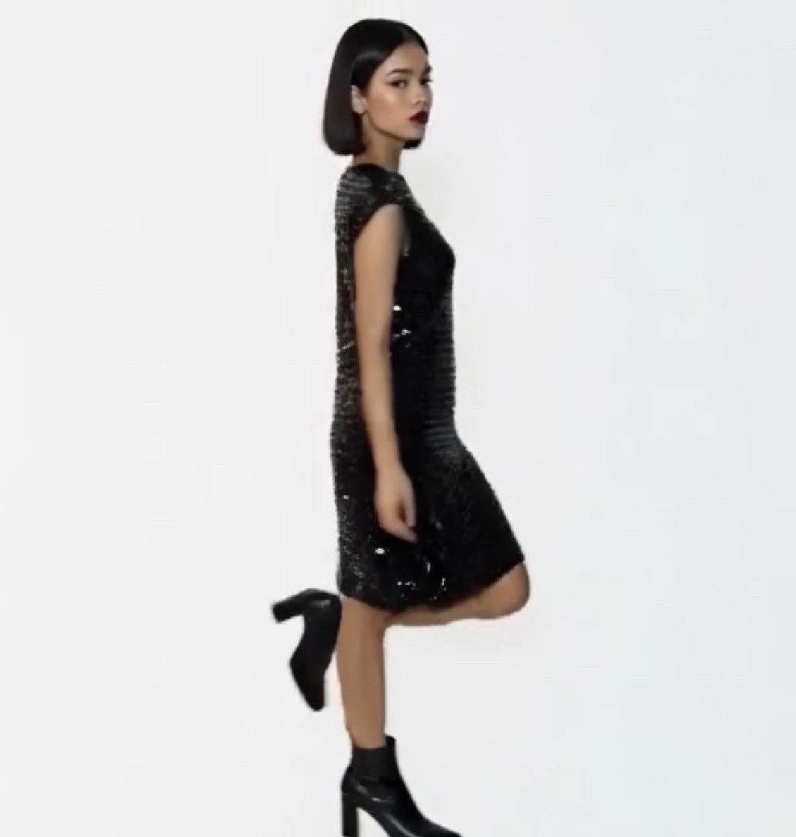 Michael Kors Collection $2495 Cashmere Sequin Boatneck Runway Sweater Dress M 8 image 2