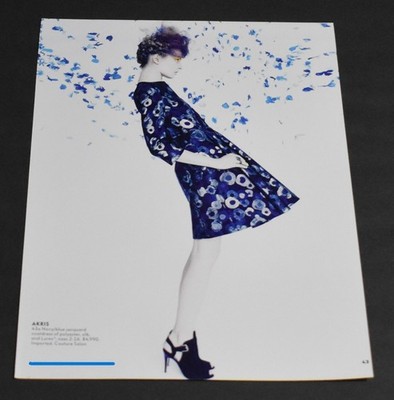 2016 Print Ad Sexy Fashion Legs Lady Heels Brunette Akris Blue Dress Smooth Art