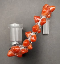 Rebel Red Hobnail 14mm Female - 10mm Male Glass Drop Down Attachment Adapter
