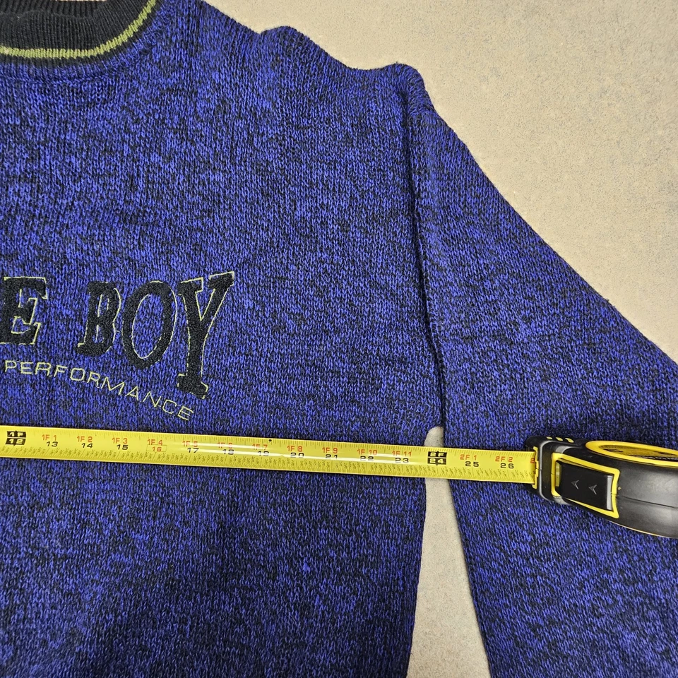 Vintage Bugle Boy Sweater Men's Large Pullover Knit Blue - Image 4 of 4