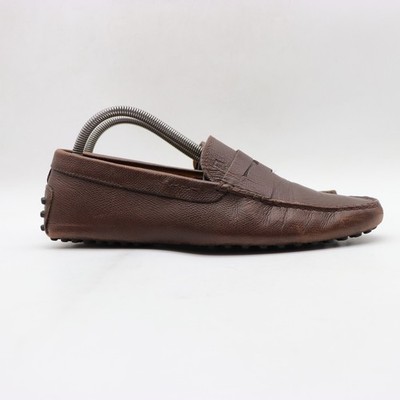 Tod s Driving Loafers Men's Size UK 7.5 Shoes Moccasins Gommino Brown Leather