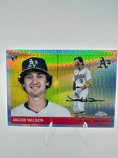 2025 Topps Chrome Jacob Wilson RC #283 Oakland Athletics Rookie Card. rookie card picture