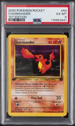 2000 POKEMON ROCKET 1ST EDITION #50 CHARMANDER PSA 6