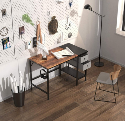 Computertisch mit Schublade & Kopfhörerhaken - Büro- & Arbeitszimmertisch mit Ablagen,