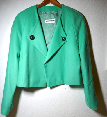 GERRY WEBER GRÜN-TÜRKISE KURZE WOLLJACKE  GRÖßE M  BOLERO 90%WOLLE/10%KASCHMIR
