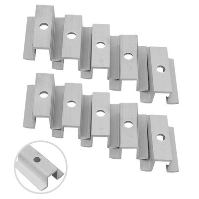 4/10Pcs Solar Middle Clamp PV For Frame Height 25 - 50MM Aluminum Alloy