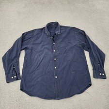 Nautica Shirt Mens Large Blue Pocket Button Down