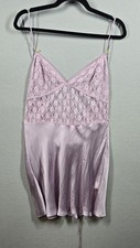 Free People Slip Dress Womens Medium Purple Lace Satin Nightie Lingerie Boho