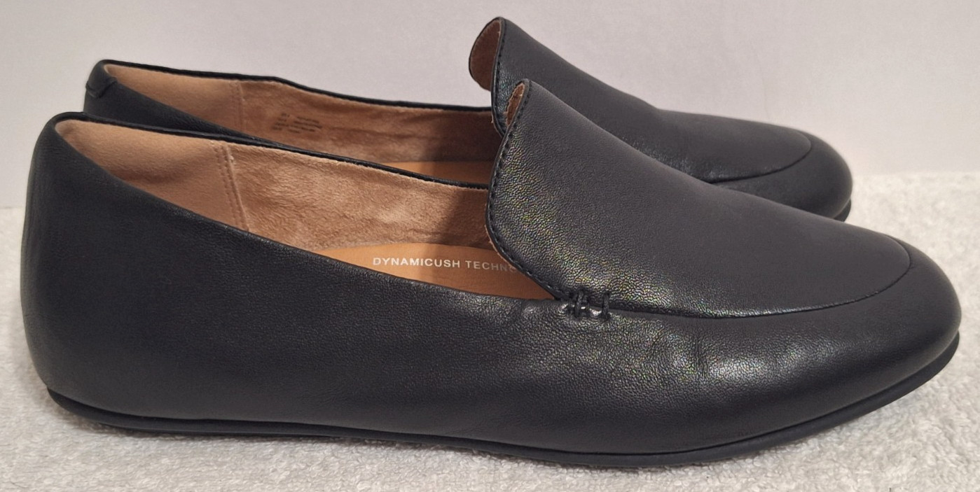 FitFlop Lena Loafers Black Soft Leather Comfort Shoes W44-090 Women's Size 8