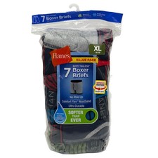 Hanes Boys Tagless Boxer Briefs 7-Pack Pair Size XL 16-18 Underwear NEW
