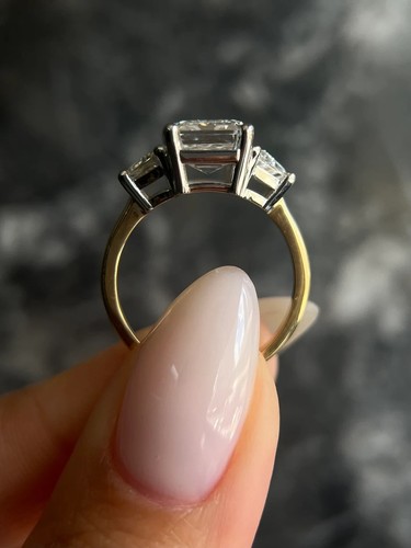 14K White Gold IGI Certified Lab Grown Diamond Wedding Ring 3.00 CT Emerald Cut - Picture 9 of 12