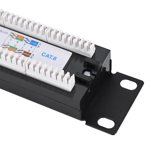 LAN Network Adapter CAT6 24 Port Patch Panel Rack Cable Wall Mounted Bracket CB - Afbeelding 8 van 13