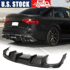Fits Audi A4 S-line S4 B8.5 2013-16 Rear Bumper Diffuser Lip Spoiler REAL CARBON