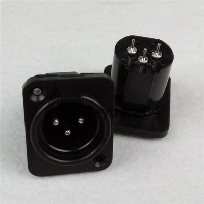 1PCS XLR 3 Pin Panel Mount Male Chassis Socket Connector #tp