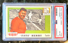 1955 Topps All American #100 Fats Henry RC HOF PSA 6 EXMT - Newly Graded!