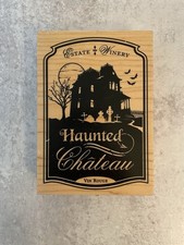 Halloween Ink Stamp Haunted chateau inkadinkado rubber wood Craft Scrapbook
