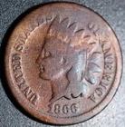 1866 INDIAN HEAD CENT - GOOD