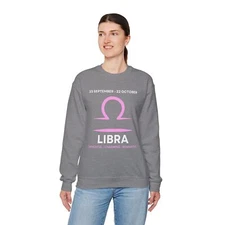 Libra Zodiac Sweatshirt, Anthropologie Inspo Crewneck, Zodiac Traits, Custom