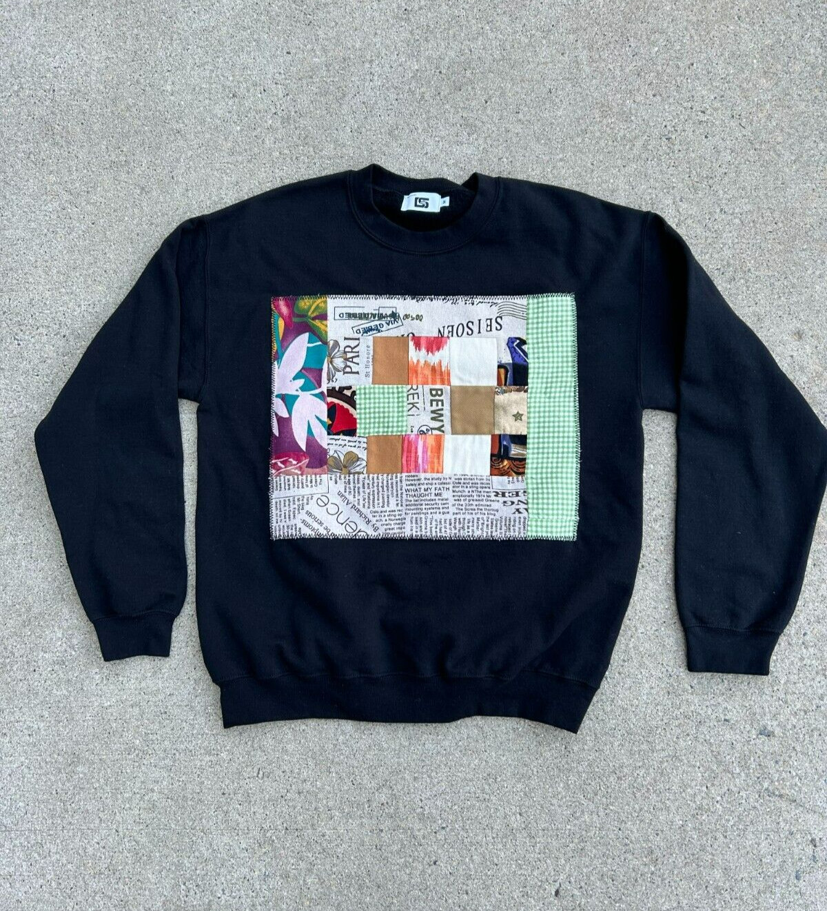 Custom 1/1 Reworked Upcycled Patchwork Sweatshirt… - image 1