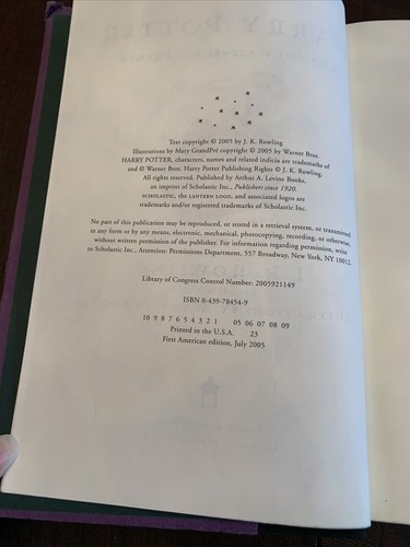 Harry Potter And The Half Blood Prince Hardcover First Edition - Picture 5 of 8