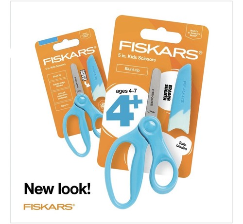 Fiskars Kids Scissors, 5", Blunt, School Supplies for Kids 4+, Turquoise PACK 4 - Picture 3 of 14