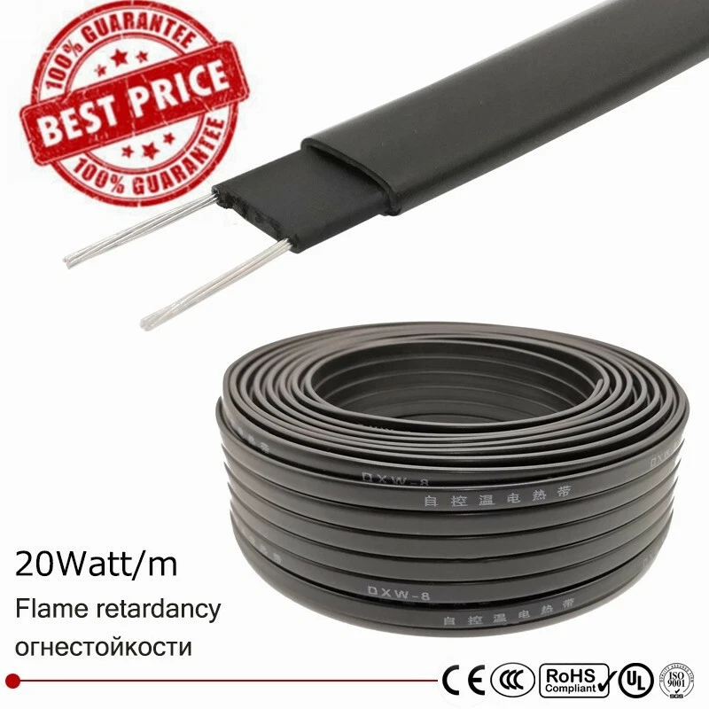 12V 24V 36V 110V 220V 380V Self Regulating Heating Cable Water Pipe  Anti-Freeze | eBay