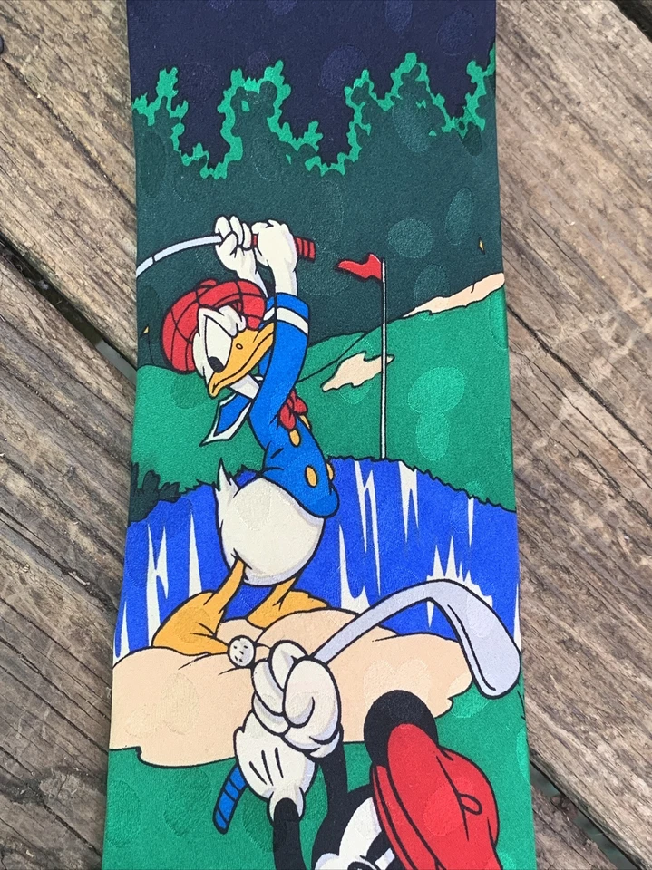 Винтажный галстук MICKEY INC Disney FORE PAR Pluto Mickey Mouse Donald Duck ❤️sj7m27 - Изображение 4 из 4