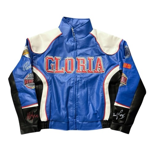 Kendrick Lamar Super Bowl Compton Pg Blue Leather bomber Jacket