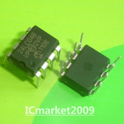 50 PCS 24LC04B-I/P DIP-8 24LC04B 24LC04 CMOS 4K I2C Serial EEPROM Chip