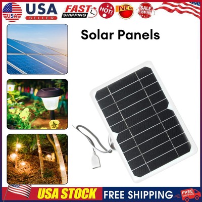5W Solar Panel Mobile Phone Charger Portable Outdoor Camping Power Source USB 5V