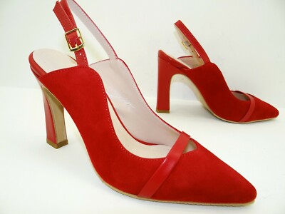 Alba Moda pumps high heels heels women's shoes leather size 39 red