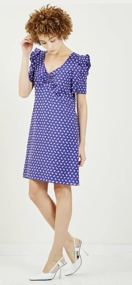 Vestido Kenzo Púrpura Mangas Japonesas Talla 6/38 Nuevo con Etiquetas Foto 3 de 4