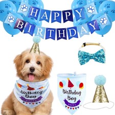 Pet birthday party decoration dog birthday triangle scarf bib pet birthday hat