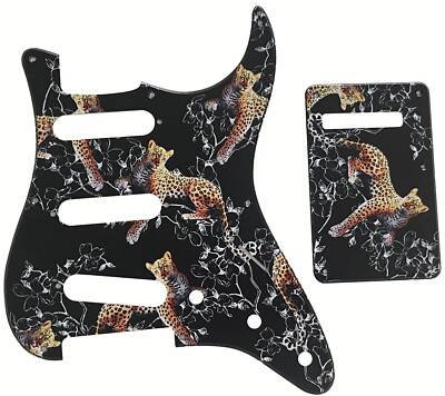 Pickguard For Fender US 57' 8 Sctew Stratocaster Strat+Backplate Guitar Leopard