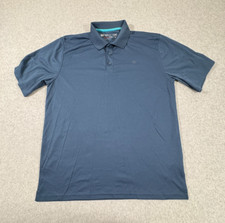 Ariat Tek Shirt Mens Medium Blue Heat Series Stretch Breathable Wicking Polo