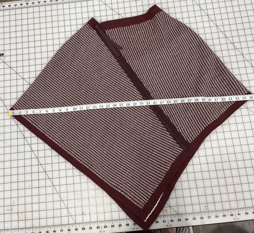 Lululemon One Size Shawl Poncho Wool Knit Zipper Red And White I4 - Picture 5 of 8