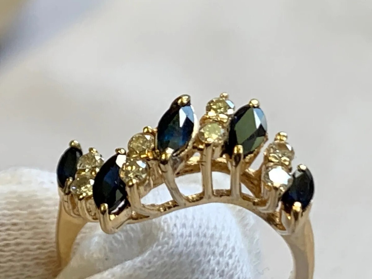 10K Yellow Gold Ring 3.27g Fine Jewelry Sz 6.5 Sapphire
