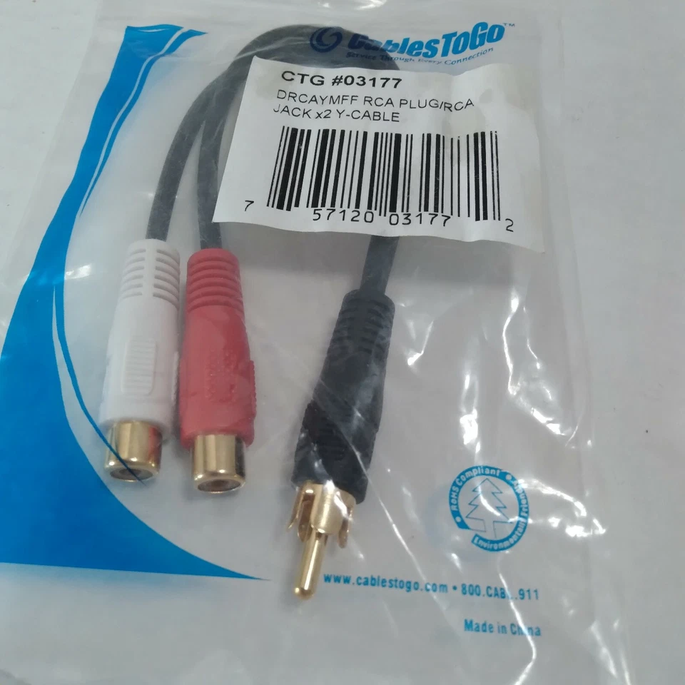 Cables ToGo One RCA Mono Macho a Dos RCA Estéreo Hembra Cable Y Foto 3 de 3
