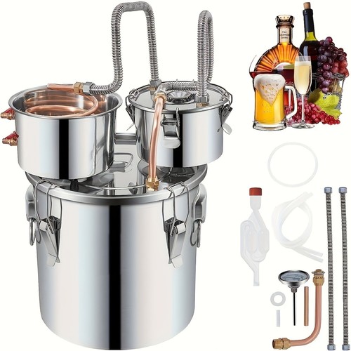 3Gal 12L Water Alcohol Distiller Alcohol Still Whisky for Home Wine Brewing Kit