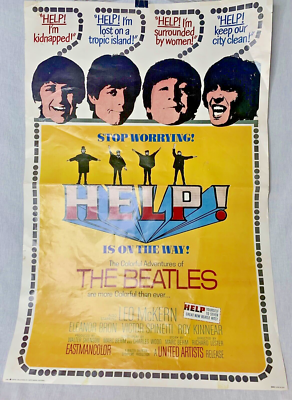 1965 VTG 1991 THE BEATLES HELP Movie Poster REPLICA Portal