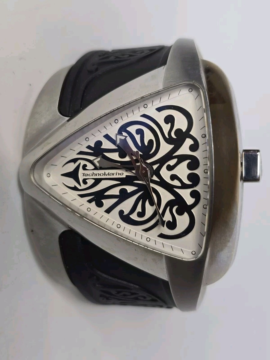 TechnoMarine Maorí Blanco Negro Cuarzo Reloj Triángulo Hecho en 