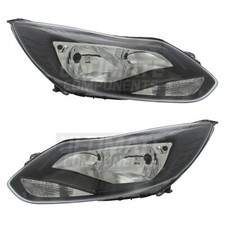 Ford Focus Headlights Mk3 Titanium Hatchback 2011-2015 Black Headlamps 1 Pair
