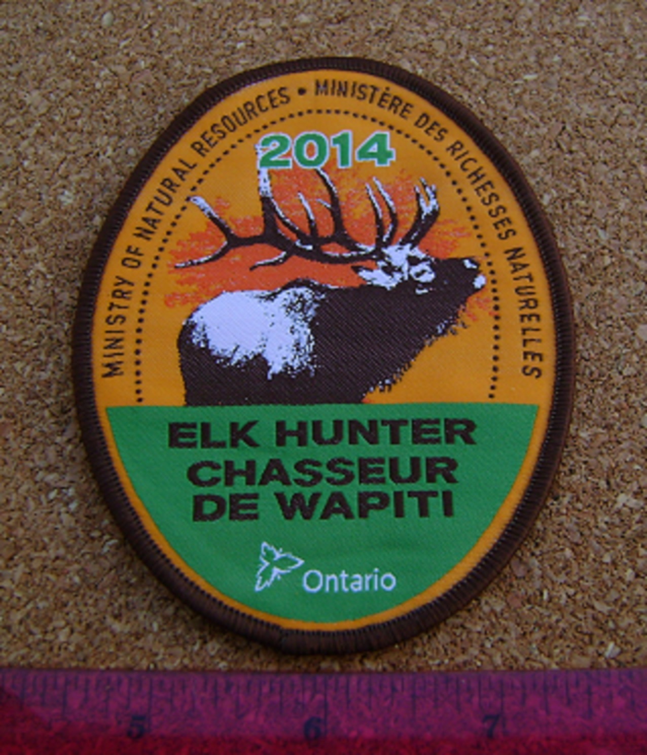 2014 ONTARIO MNR ELK HUNTING PATCH moose,bear,deer,hunter,canadian