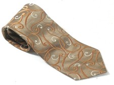Van Heusen Silk Tie Peach and Beige Geometric Necktie 60 x 3.5 New
