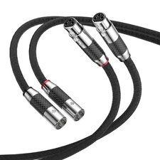 Pair OFC Silver Plated Cord HiFi XLR Male to Female Balanced XLR Signal Cable