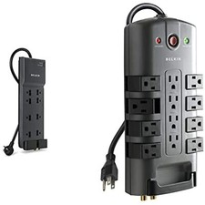 Belkin 8-Outlet Home and Office Surge Protector, Black  Surge Power Strip