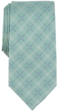 Michael Kors Men's Neck Tie Mint Green Thanet Grid Silk Blend NWT