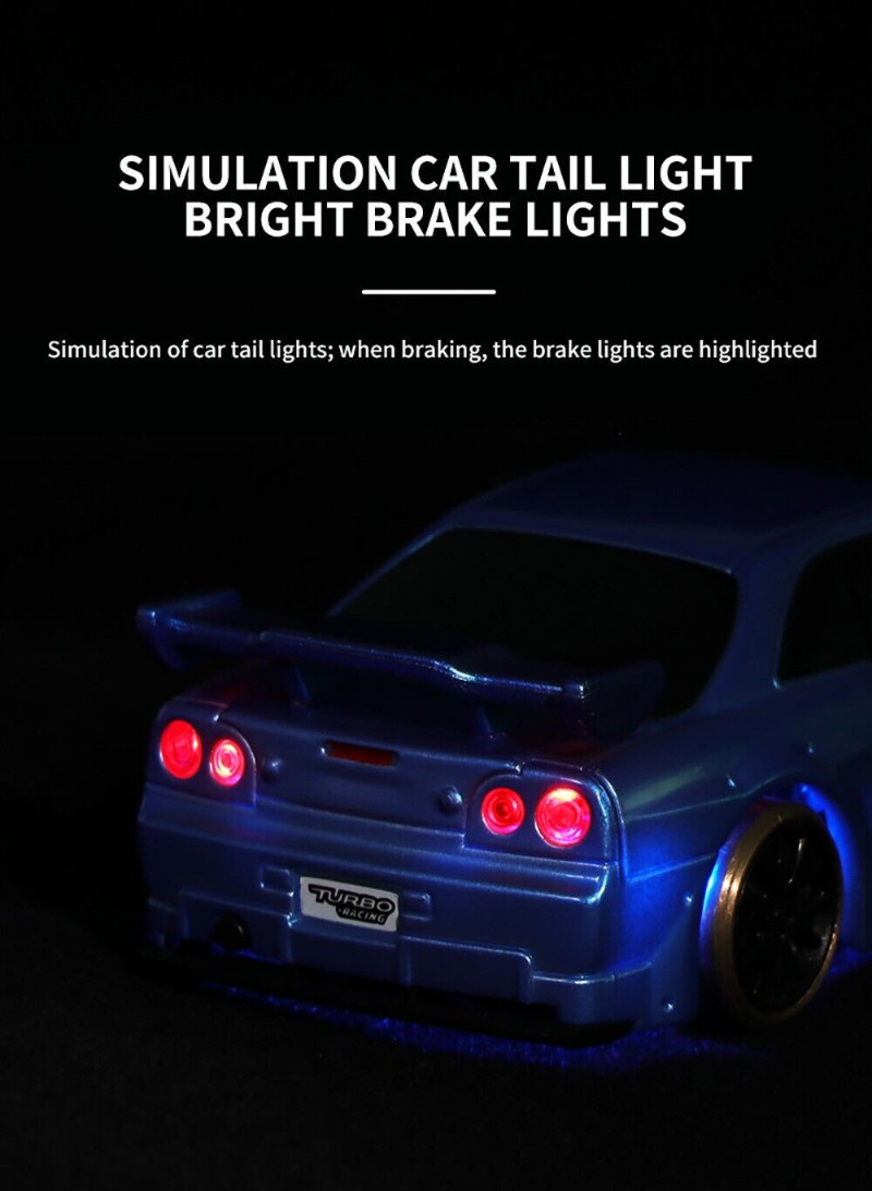 TURBO RACING C64 1/76 Full Scale Mini Remote Control Drift RC Car With Gyro BLUE